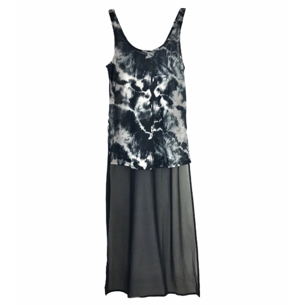 Express hi-lo sheer chiffon tiedye tank top